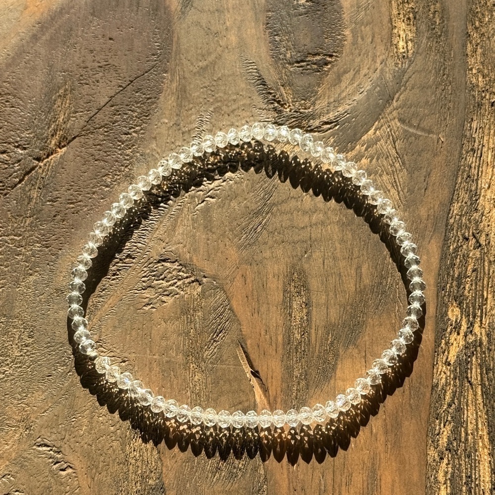 Elegant Clear Beaded Ankle Bracelet